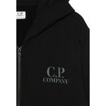 C.P. Company Felpa con Zip E Cappuccio tinta unita Nero per Bambino ÀCNF009 NERO C.P. COMPANY 
