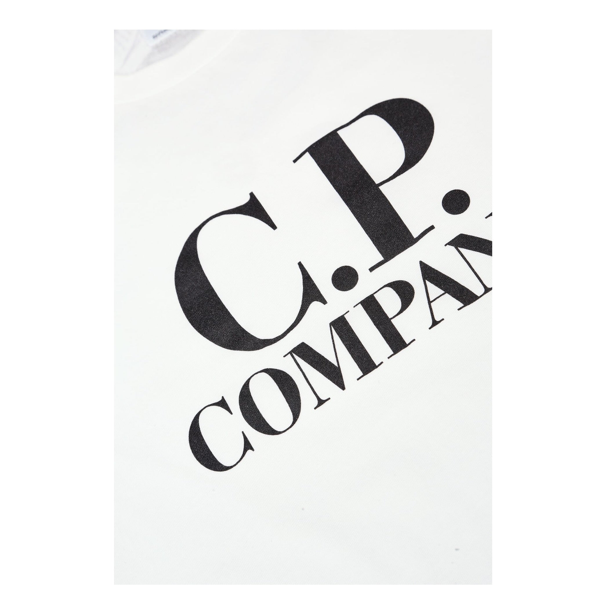 C.P. Company T-Shirt Girocollo tinta unita con Stampa Bianco per Bambino CNM006 BIANCO C.P. COMPANY 