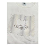 C.P. Company T-Shirt Girocollo tinta unita con Stampa Bianco per Bambino CQM002 BIANCO C.P. COMPANY 