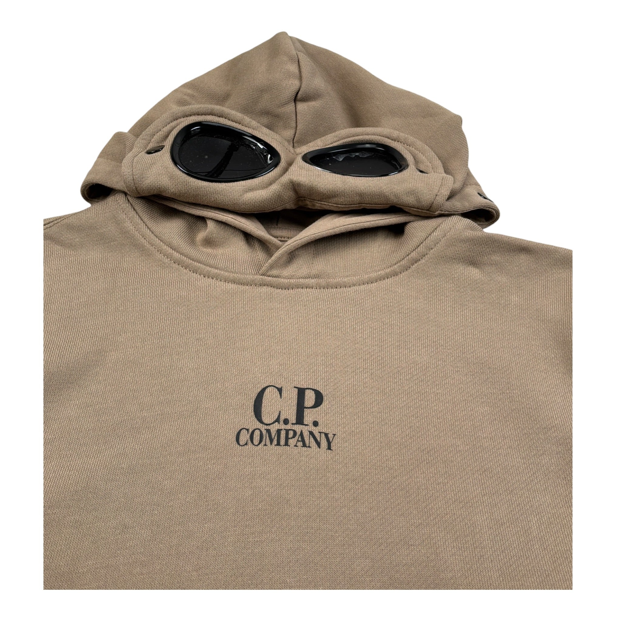 C.P. Company Felpa Chiusa con Cappuccio tinta unita con Logo Beige per Bambino CUF01B BEIGE C.P. COMPANY 
