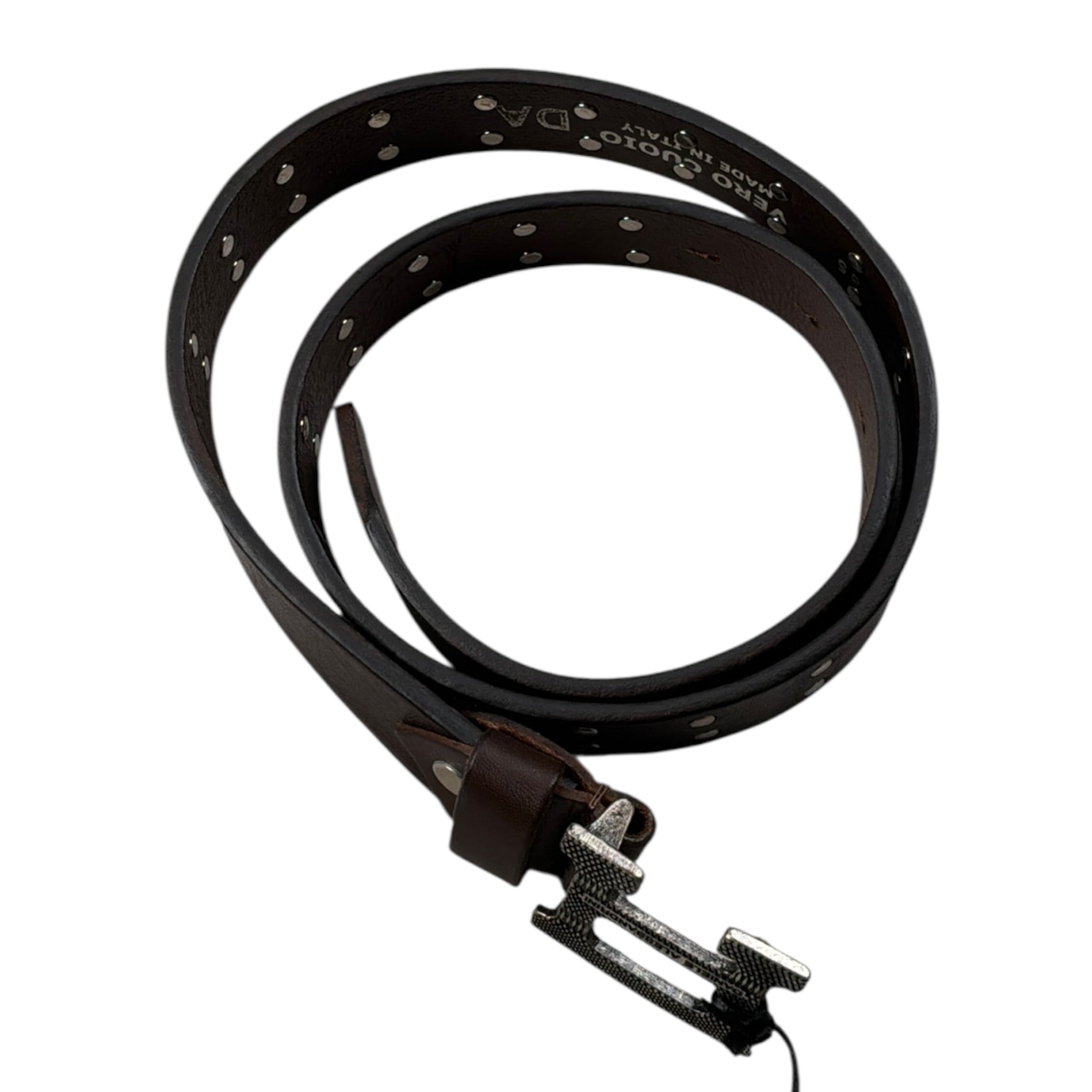 Daniele Alessandrini Cintura tinta unita con Borchie Marrone per Bambino 1231BELT1189 MARRONE DANIELE ALESSANDRINI 