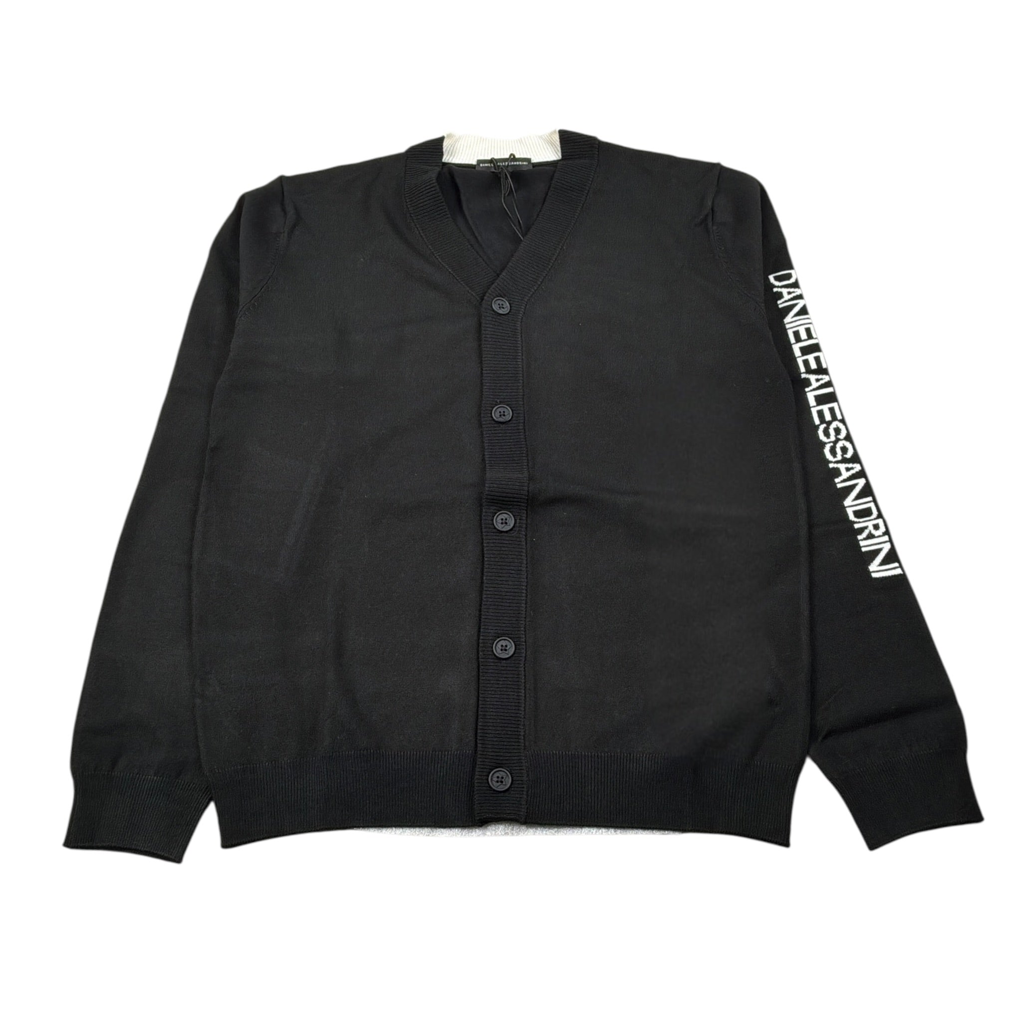 Daniele Alessandrini Cardigan tinta unita con Logo Nero per Neonato 1231W00206N NERO DANIELE ALESSANDRINI 