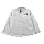 Daniele Alessandrini Camicia Manica Lunga Tinta Unit con Logo Bianco per Bambino 1235C1041 BIANCO DANIELE ALESSANDRINI 