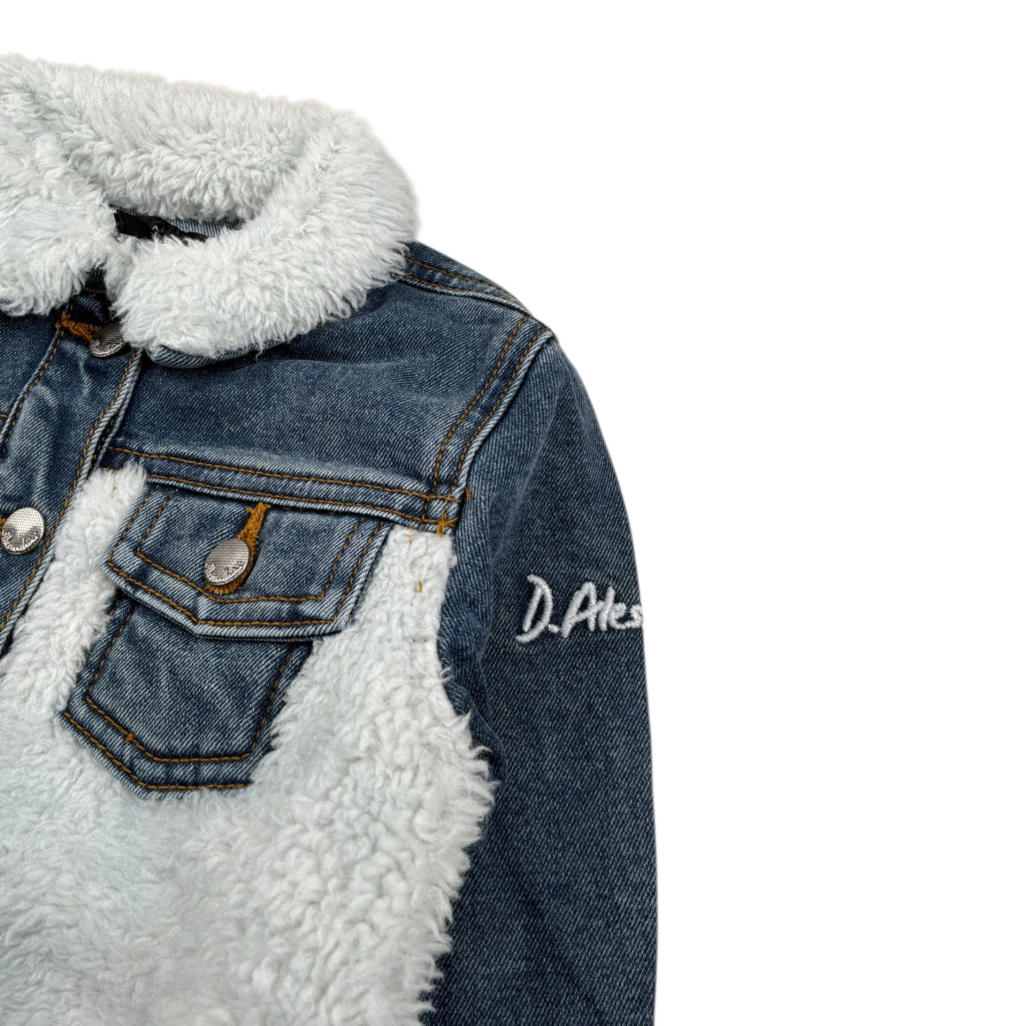 Daniele Alessandrini Giubbino In Denim con Pelliccia Blu per Bambino 1291OD00098J BLU DANIELE ALESSANDRINI 