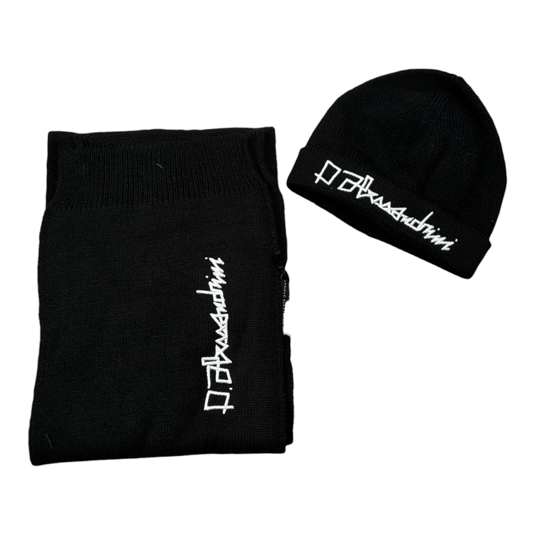 Daniele Alessandrini Set Cappello-Sciarpa tinta unita Nero per Bambino 1291SET0791 NERO DANIELE ALESSANDRINI 