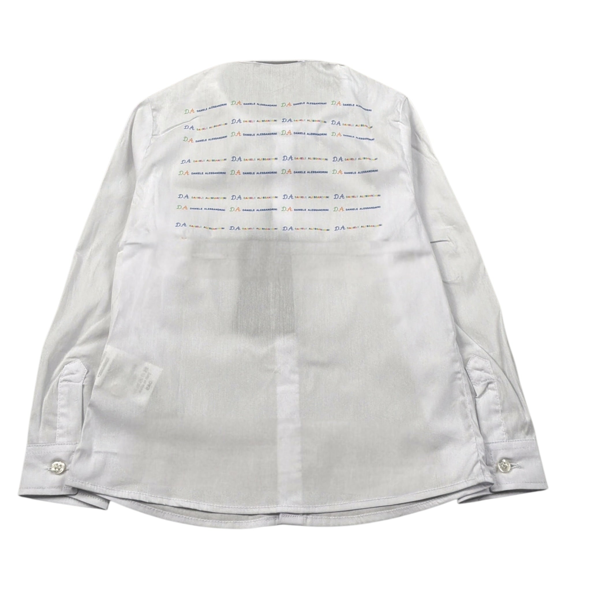 Daniele Alessandrini Camicia Manica Lunga Tinta Unit con Logo Bianco per Neonato 1295C00023 BIANCO DANIELE ALESSANDRINI 