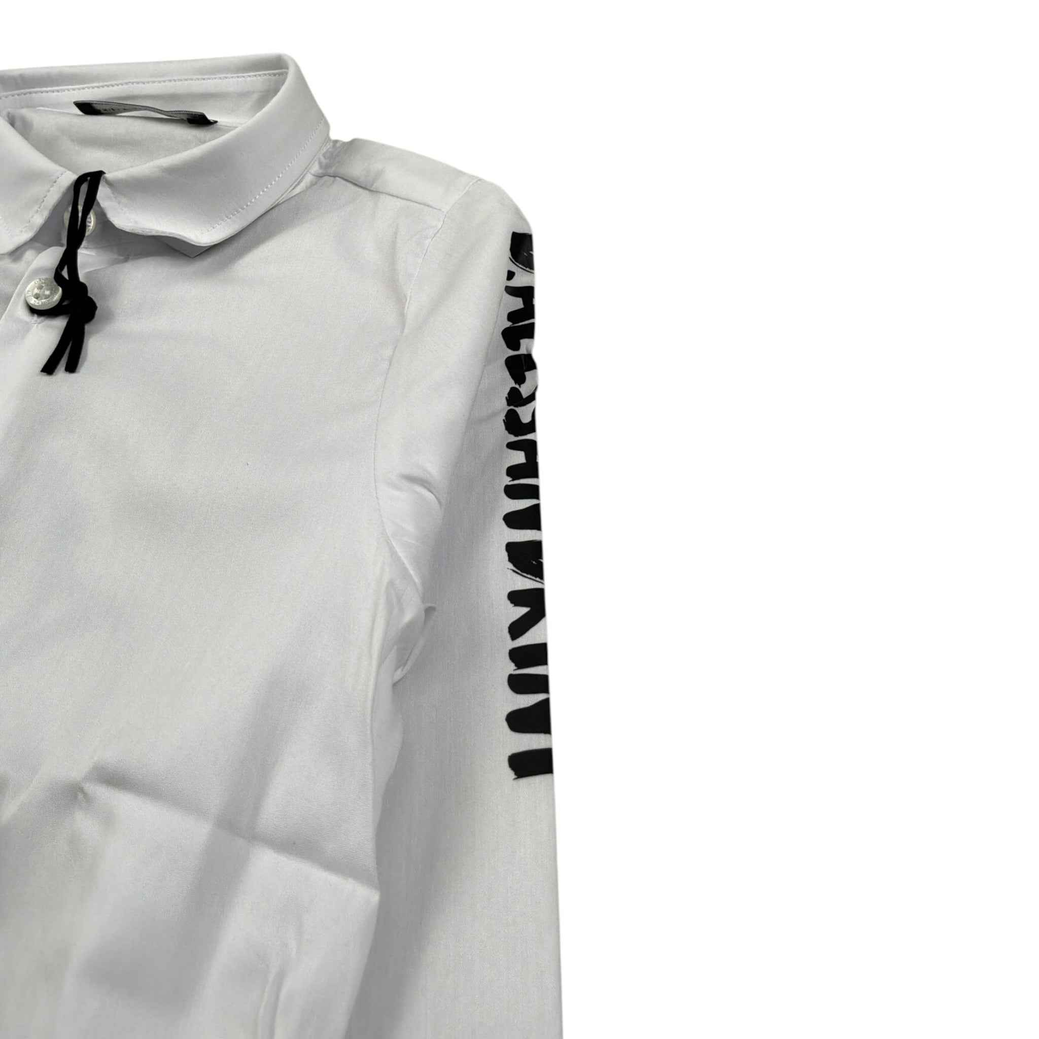 Daniele Alessandrini Camicia Manica Lunga tinta unita con Logo Bianco per Bambino 1295C00110 BIANCO DANIELE ALESSANDRINI 