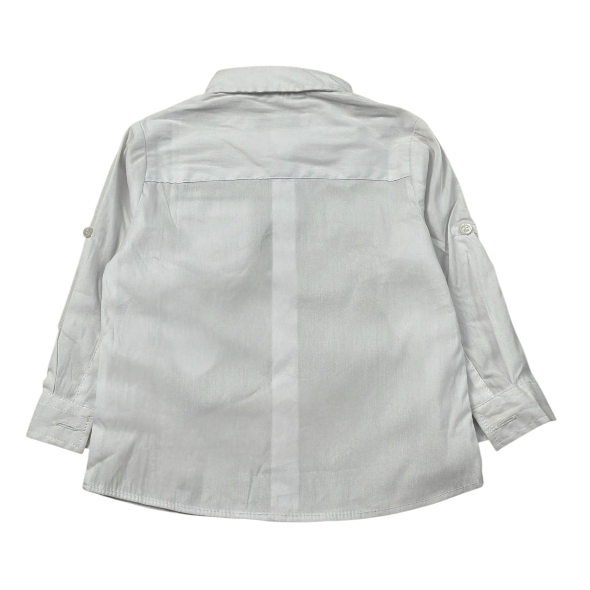 Daniele Alessandrini Camicia Manica Lunga tinta unita con Logo Bianco per Neonato 1295C0778 BIANCO DANIELE ALESSANDRINI 