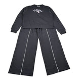 Diadora Completo 2 Pezzi Felpa-Pantalone tinta unita Nero per Bambina 102182240X NERO DIADORA 