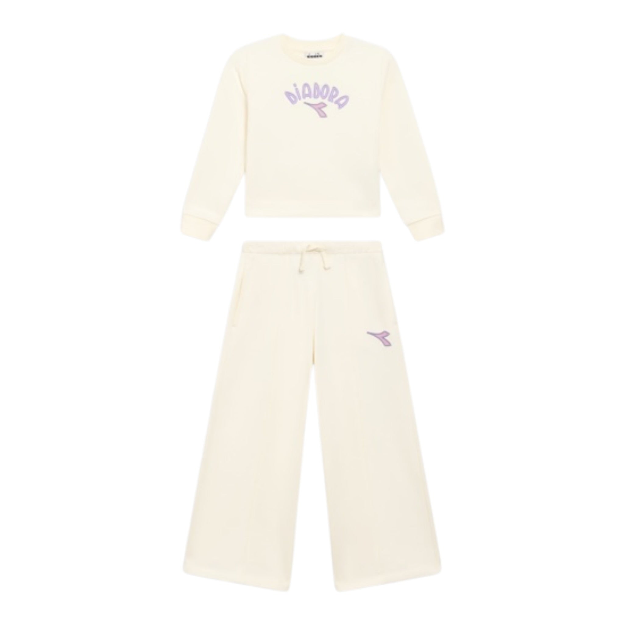Diadora Completo 2 Pezzi Felpa-Pantalone tinta unita Panna per Bambina 102182240X PANNA DIADORA 