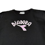 Diadora Shirt Girocollo tinta unita con Logo Nero per Bambina 102182246X NERO DIADORA 