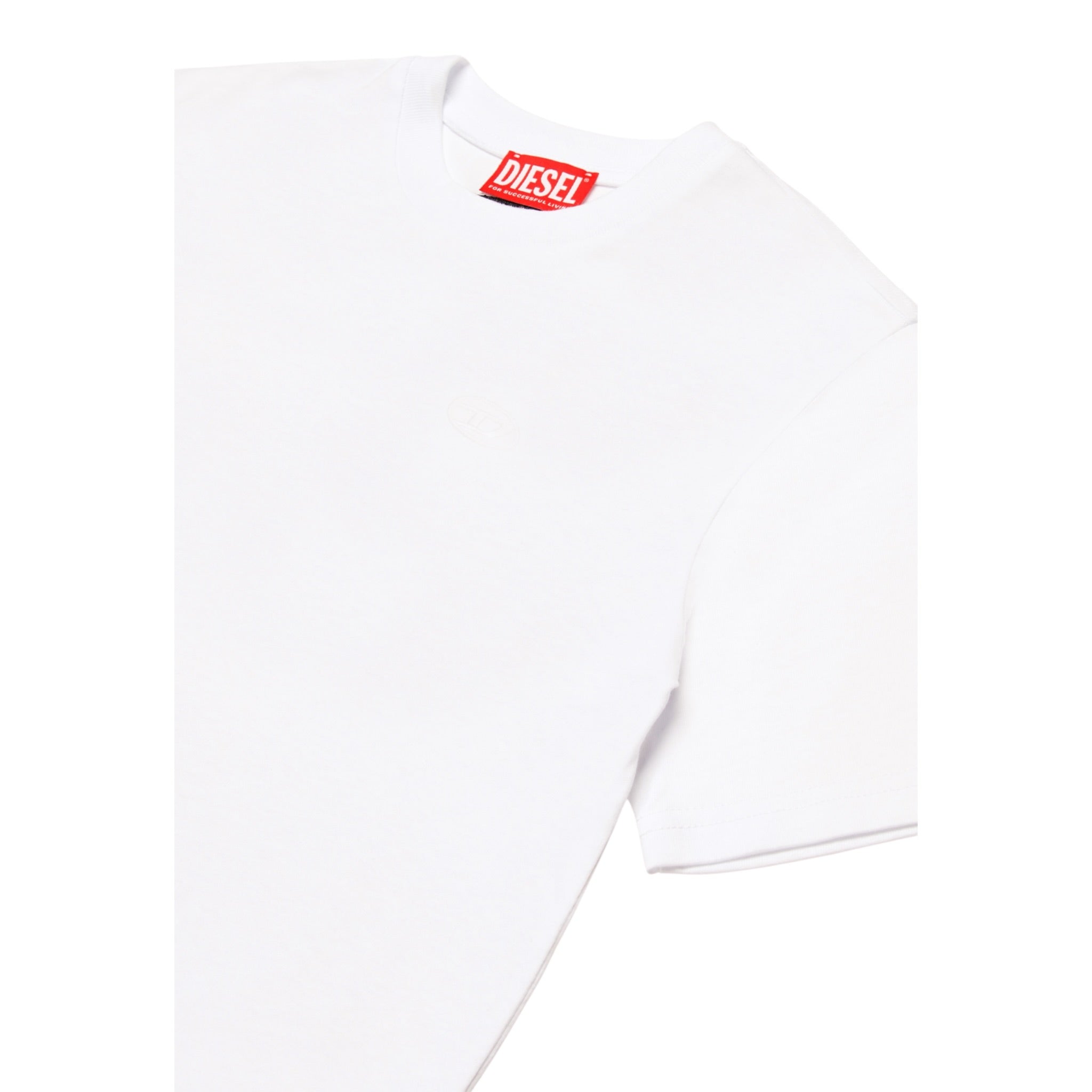Diesel T-Shirt tinta unita con Stampa Bianco per Bambino J002276 BIANCO DIESEL 