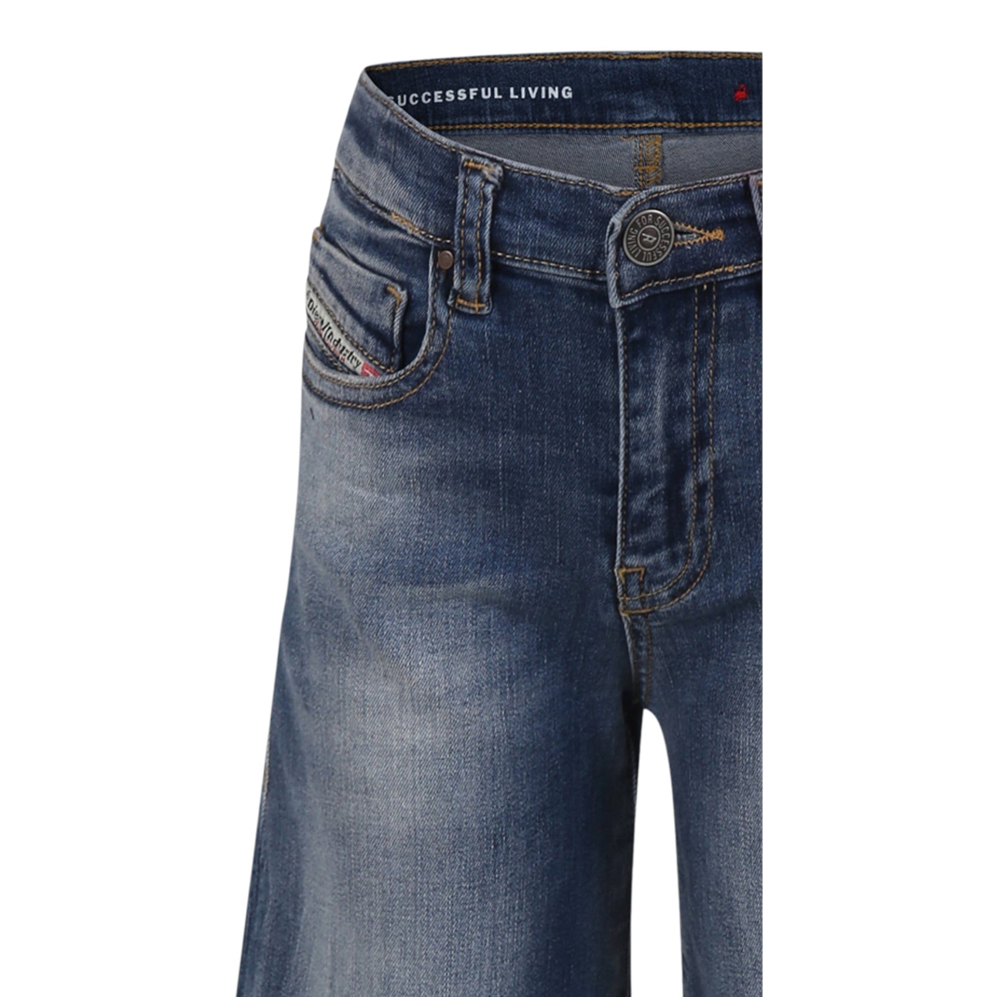 Diesel Jeans tinta unita con Girovita Regolabile Blu per Bambina J00816XX BLU DIESEL 