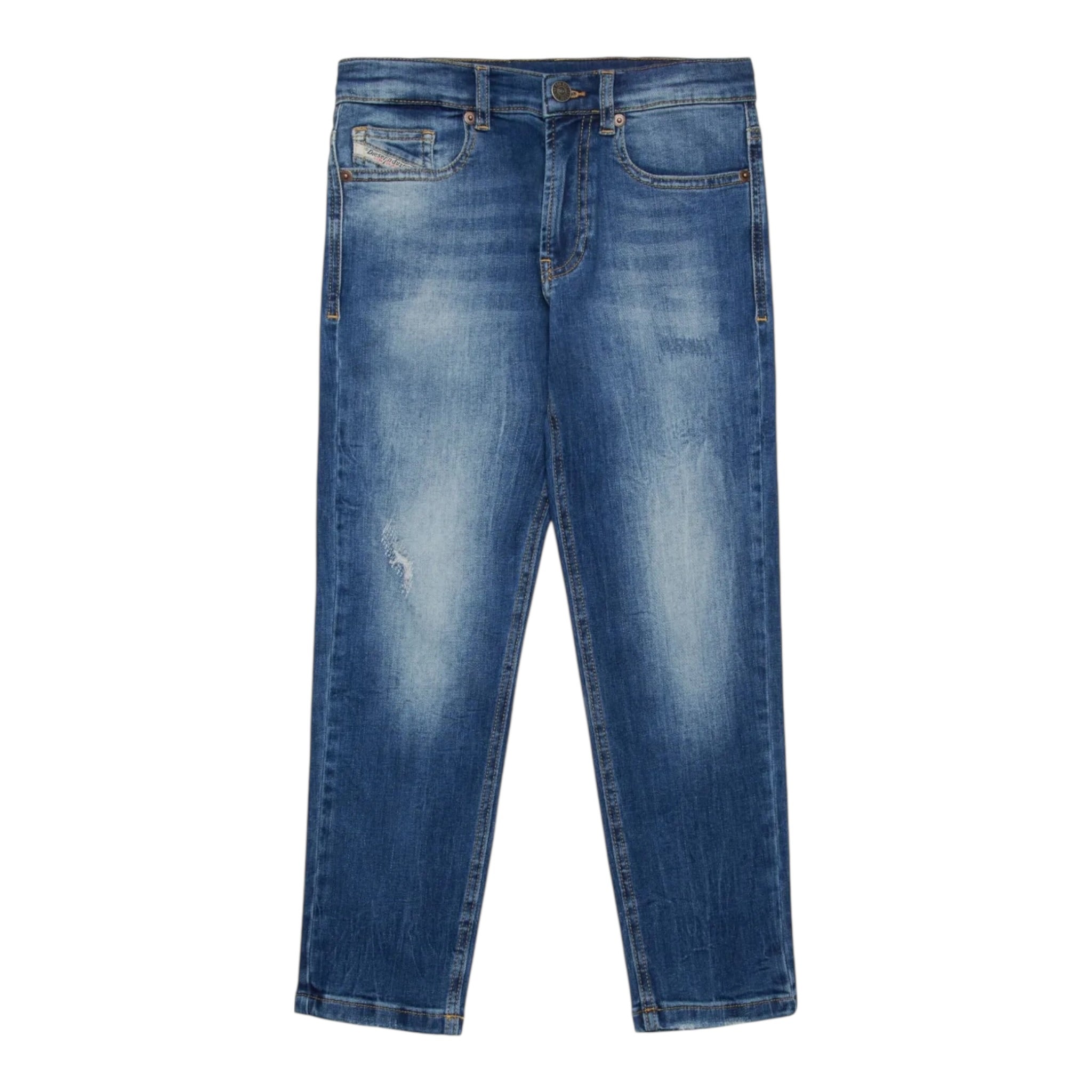 Diesel Jeans tinta unita con Girovita Regolabile Blu per Bambino J00981 BLU DIESEL 