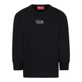 Diesel Felpa tinta unita con Logo Nero per Bambino J02024 NERO DIESEL 