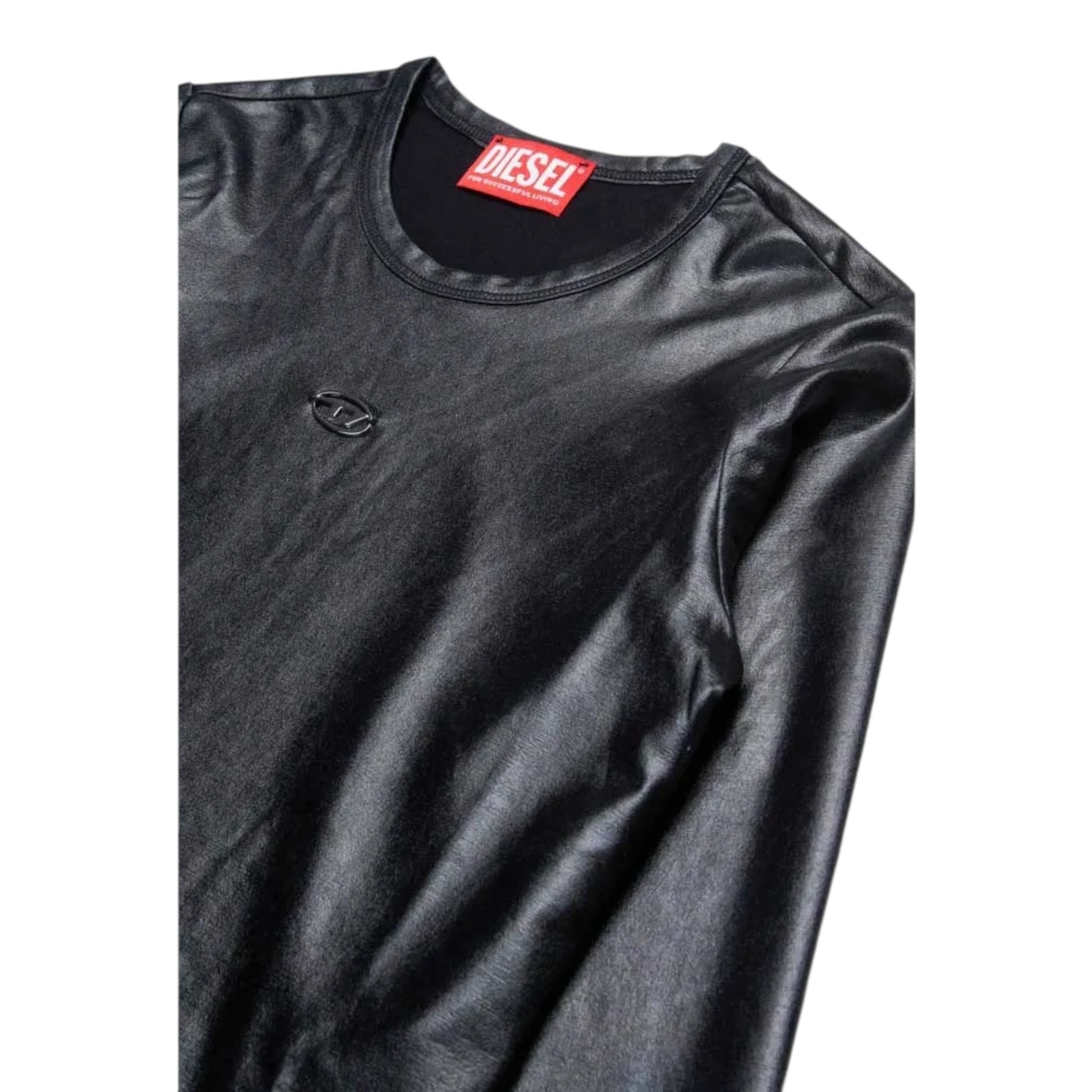 Diesel Shirt In Ecopelle tinta unita con Logo Nero per Bambina J02058 NERO DIESEL 