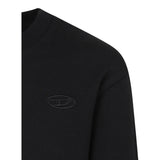 Diesel Felpa Chiusa Girocollo tinta unita con Logo Nero per Bambino J02274 NERO DIESEL 