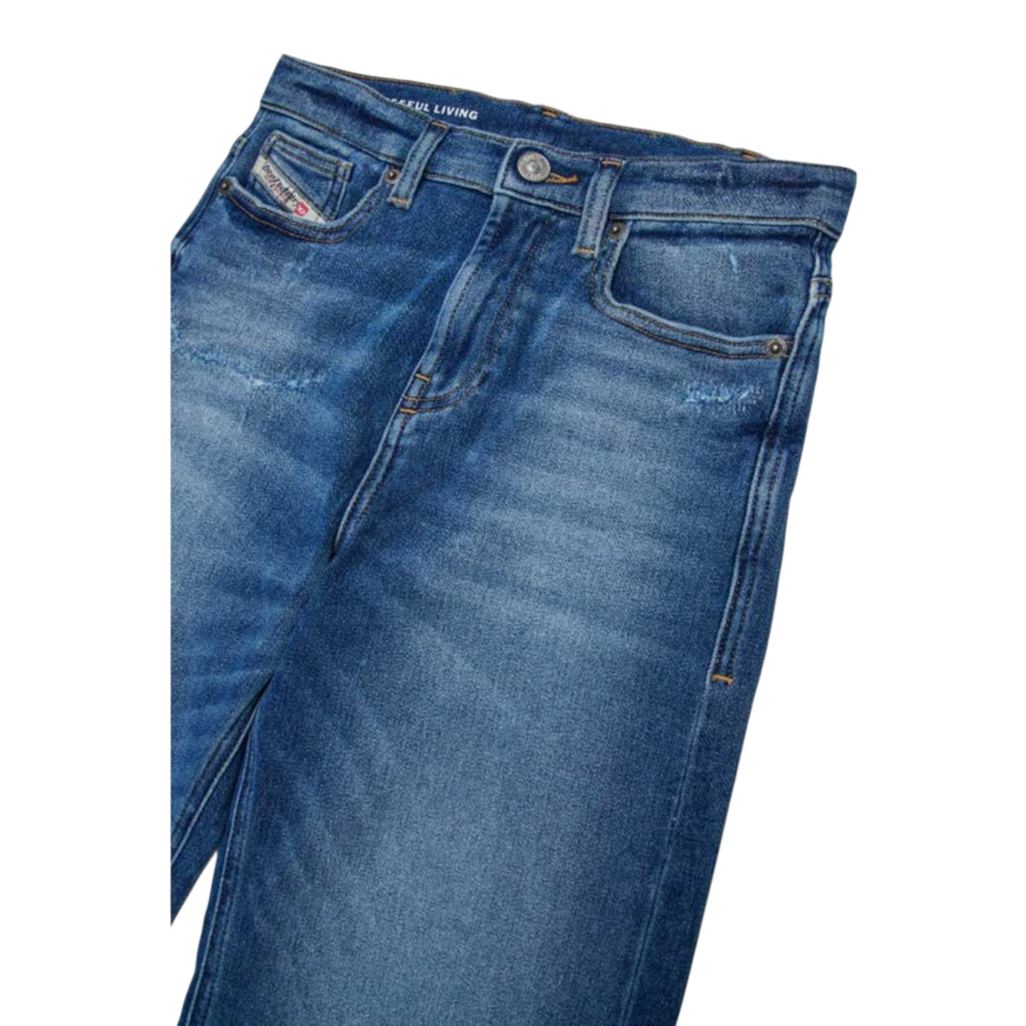 Diesel Jeans tinta unita con Girovita Regolabile Blu per Bambina J02323 BLU DIESEL 