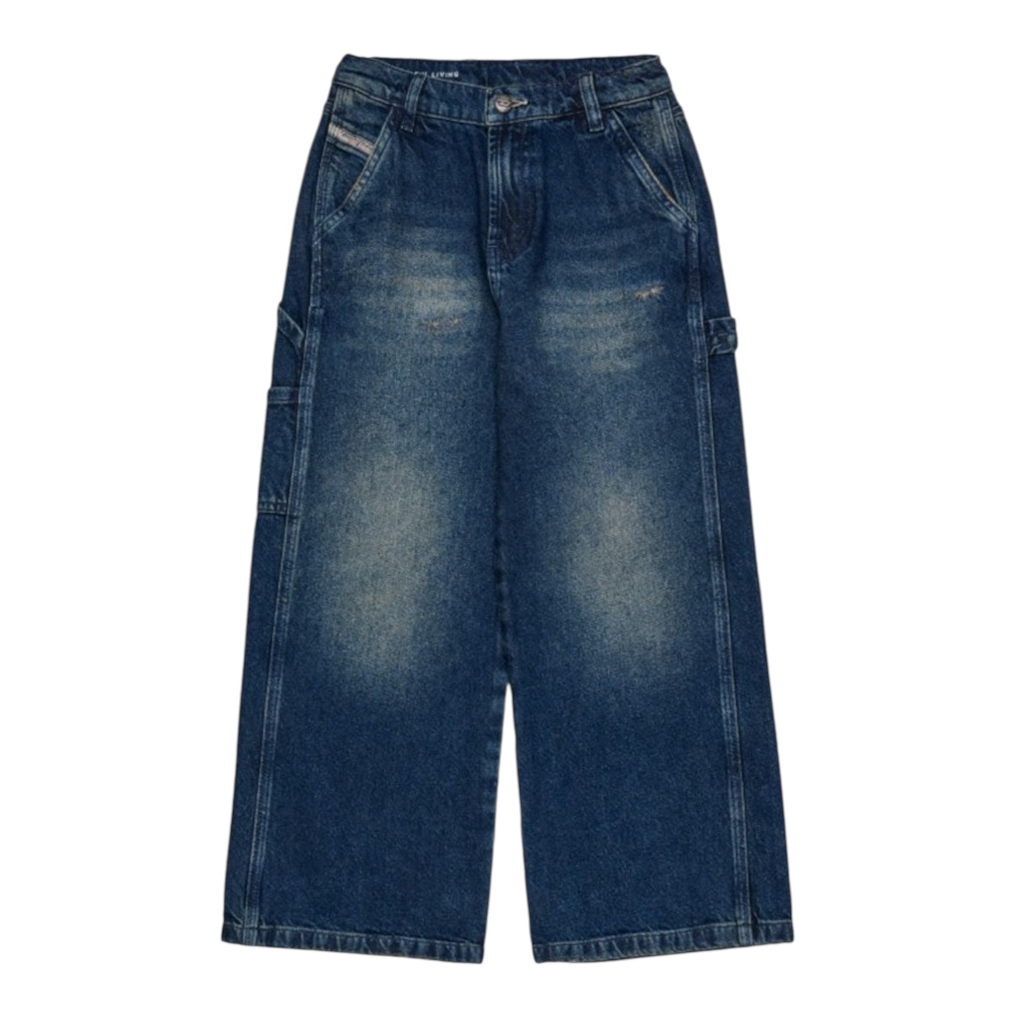 Diesel Jeans tinta unita Modello A Palazzo Blu per Bambina J02349X BLU DIESEL 