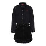 Diesel Abito tinta unita In Denim Nero per Bambina J02350 NERO DIESEL 