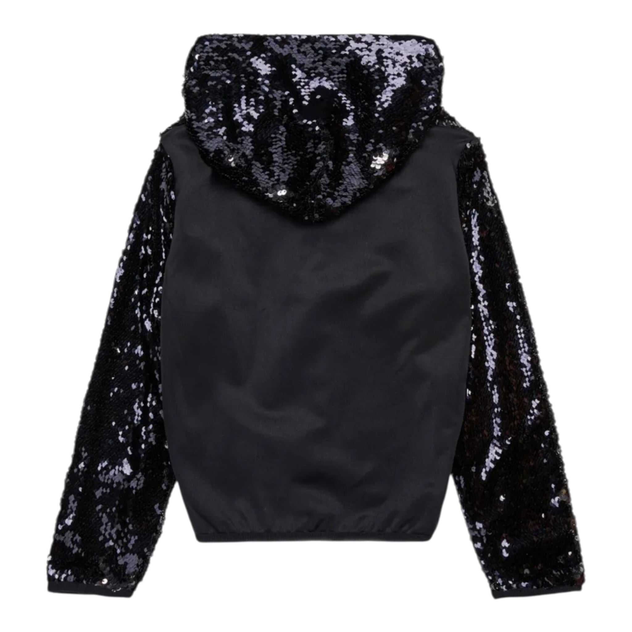 Diesel Felpa tinta unita con Cappuccio E Paillettes Nero per Bambina J02374 NERO DIESEL 