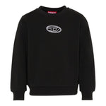 Diesel Felpa Chiusa tinta unita con Logo Nero per Bambino J02417 NERO DIESEL 