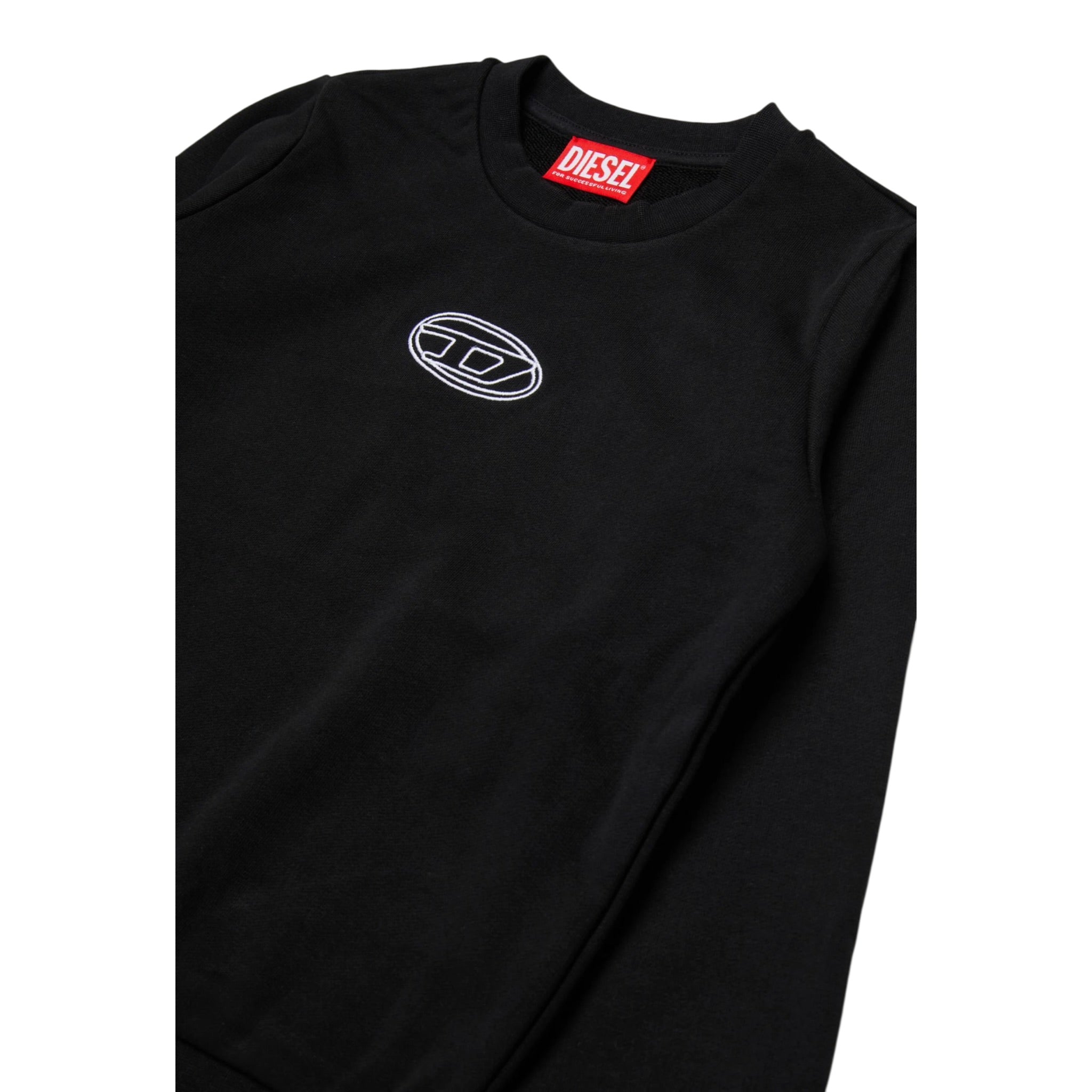 Diesel Felpa Chiusa tinta unita con Logo Nero per Bambino J02417X NERO DIESEL 