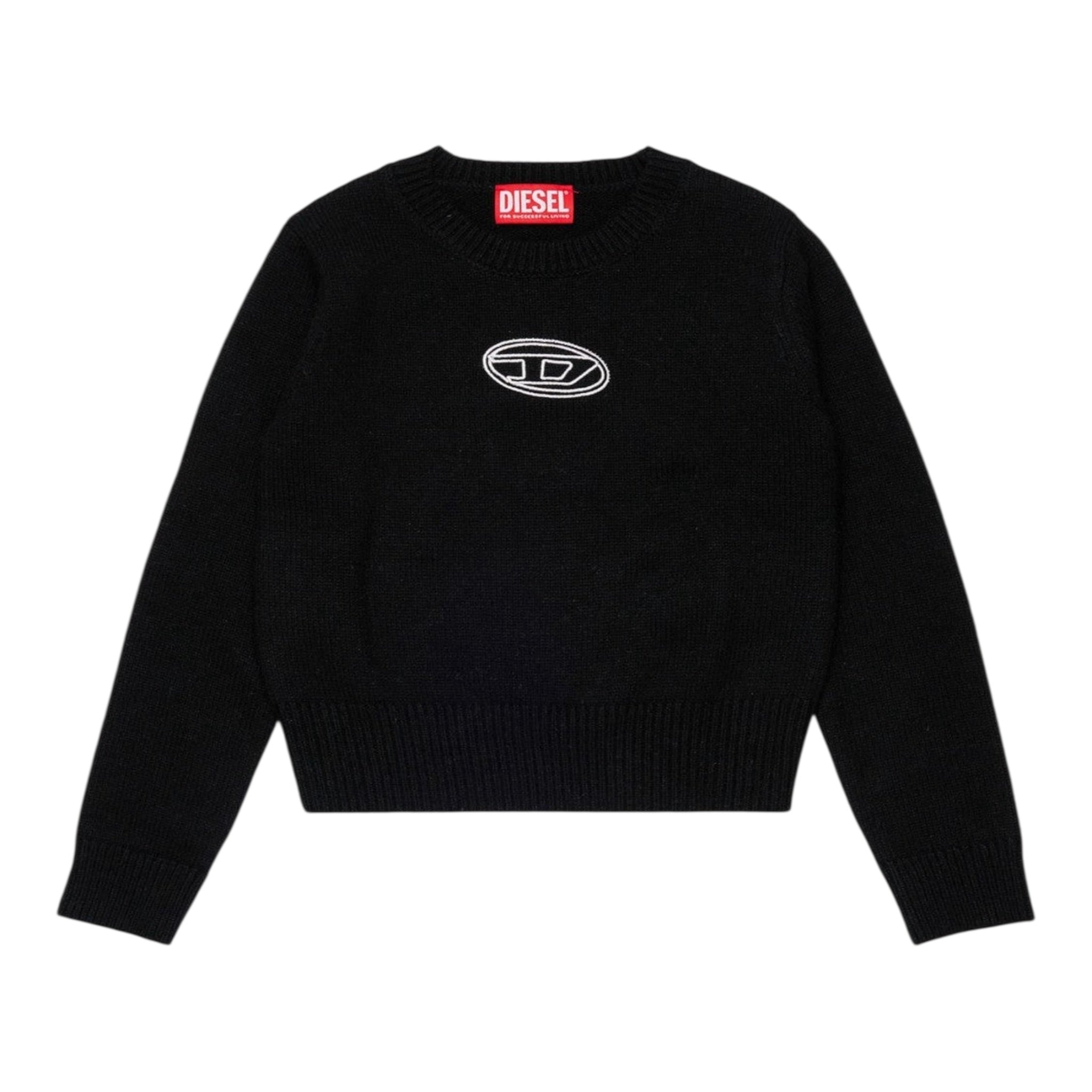 Diesel Maglia tinta unita con Logo Nero per Bambina J02435 NERO DIESEL 