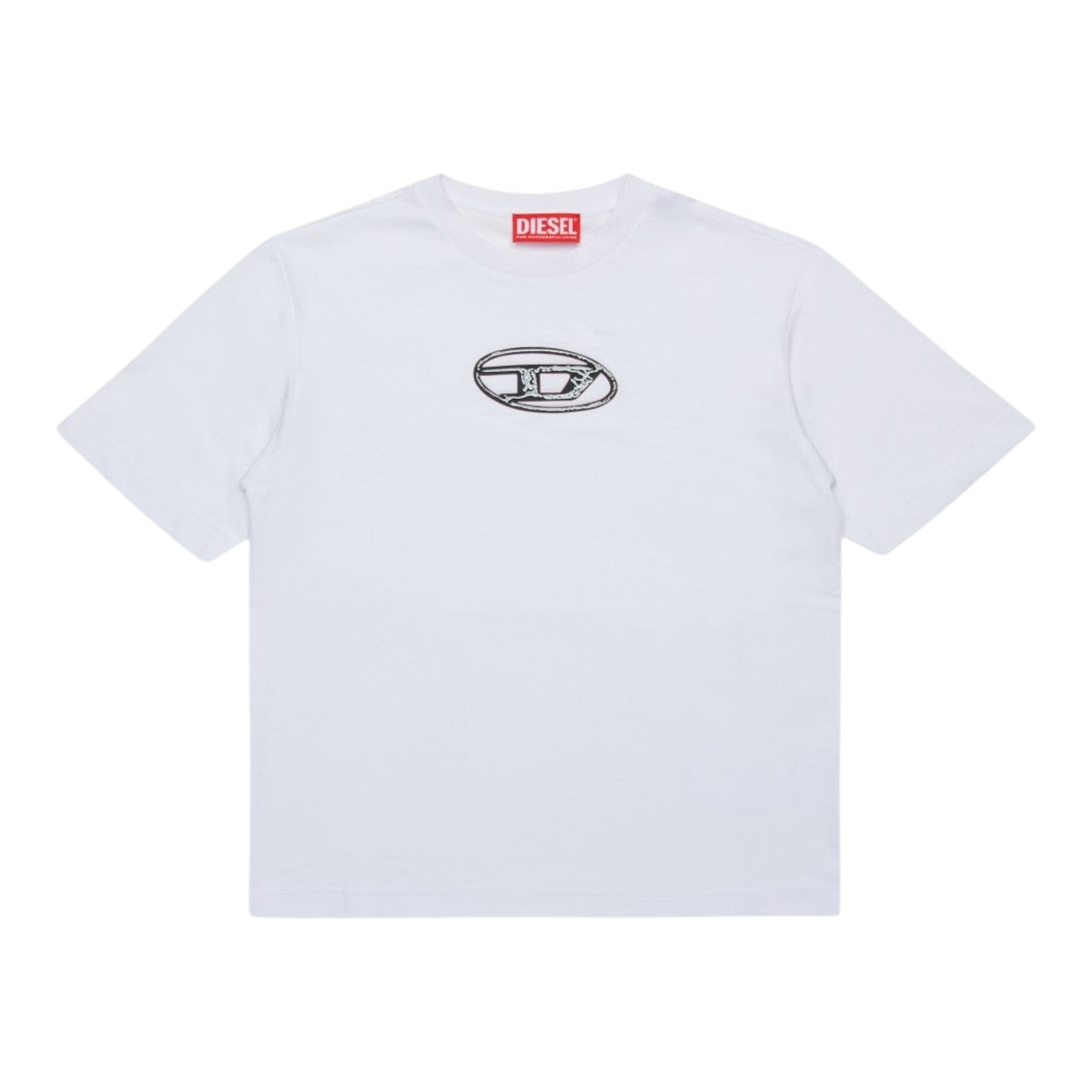 Diesel T-Shirt tinta unita con Logo Bianco per Bambina J02471 BIANCO DIESEL 