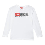 Diesel Shirt tinta unita con Logo Bianco per Bambino J02474X BIANCO DIESEL 