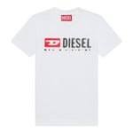 Diesel T-Shirt Girocollo tinta unita con Stampa Bianco per Bambino J02475 BIANCO DIESEL 