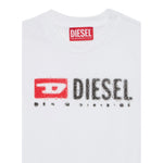 Diesel T-Shirt Girocollo tinta unita con Stampa Bianco per Bambino J02475 BIANCO DIESEL 