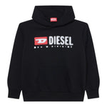 Diesel Felpa tinta unita con Logo Nero per Bambino J02485 NERO DIESEL 