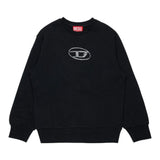 Diesel Felpa tinta unita con Logo Nero per Bambino J02486XX NERO DIESEL 