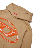 Diesel Felpa tinta unita con Cappuccio E Stampa Beige per Bambino J02487X BEIGE DIESEL 