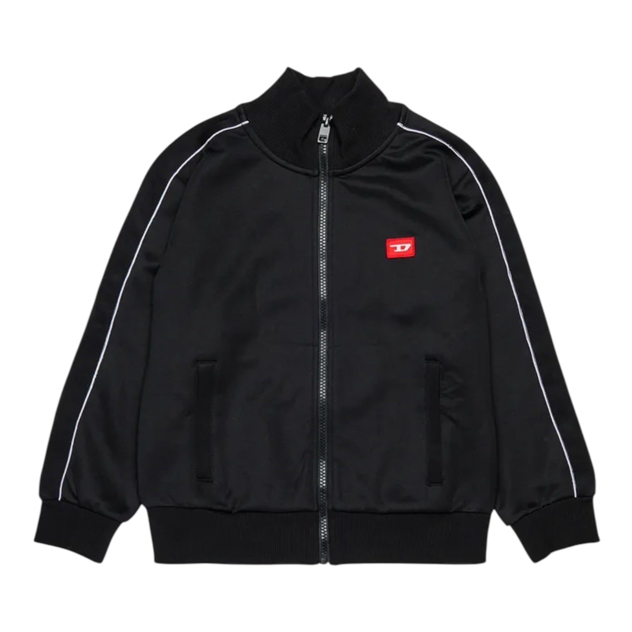 Diesel Felpa con Zip tinta unita con Logo Nero per Bambino J02490 NERO DIESEL 