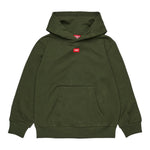 Diesel Felpa Chiusa tinta unita con Cappuccio Verde per Bambino J02502 VERDE DIESEL 