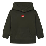 Diesel Felpa Chiusa tinta unita con Cappuccio Verde per Bambino J02502XXXX VERDE DIESEL 