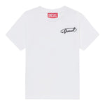 Diesel T-Shirt tinta unita con Logo Bianco per Bambino J02526X BIANCO DIESEL 