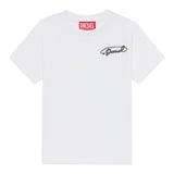 Diesel T-Shirt tinta unita con Logo Bianco per Bambino J02526X BIANCO DIESEL 