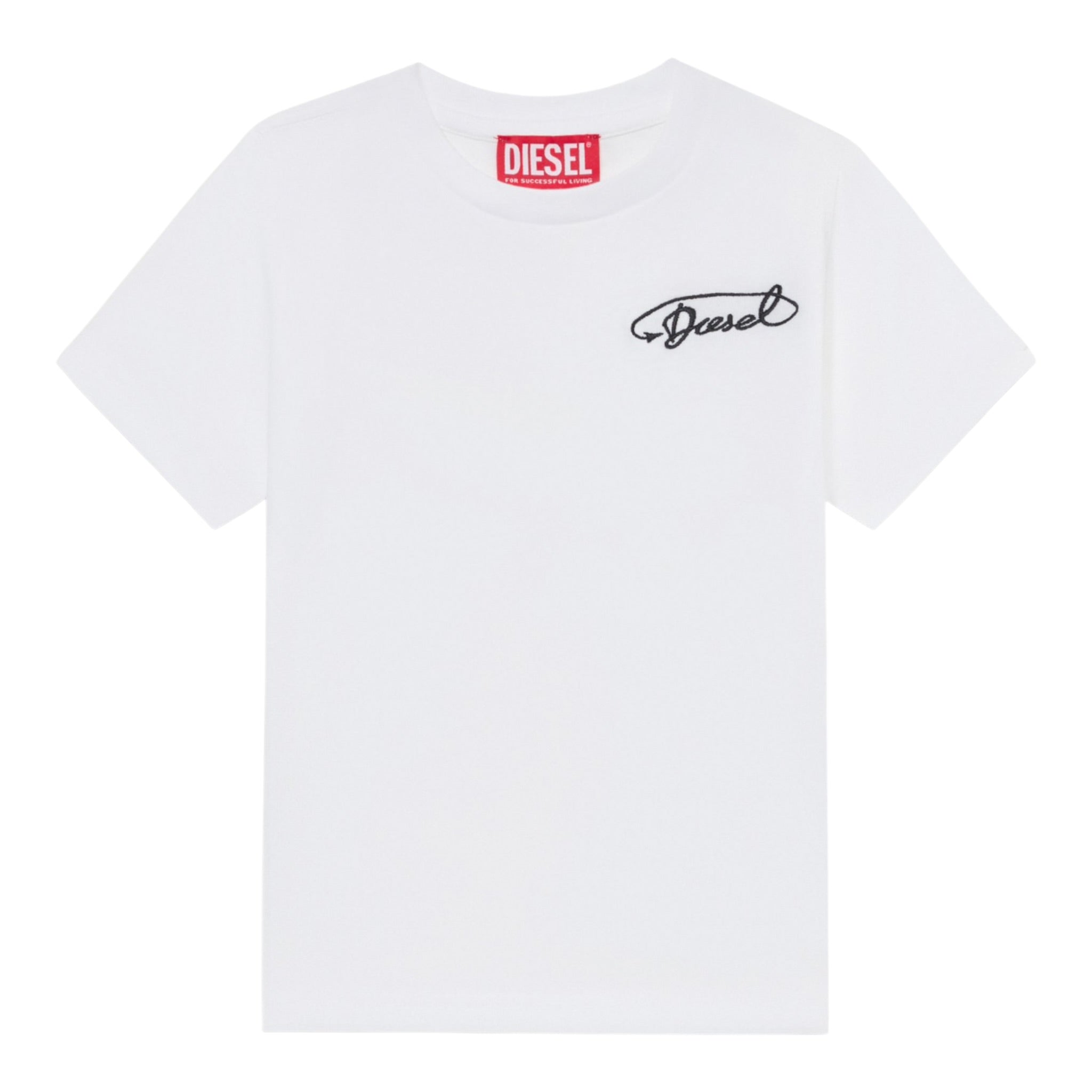 Diesel T-Shirt tinta unita con Logo Bianco per Bambino J02526X BIANCO DIESEL 