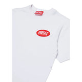Diesel T-Shirt tinta unita con Logo Bianco per Bambino J2469 BIANCO DIESEL 