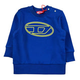 Diesel Felpa Girocollo tinta unita con Stampa Cobalto per Neonato K00702X COBALTO DIESEL 