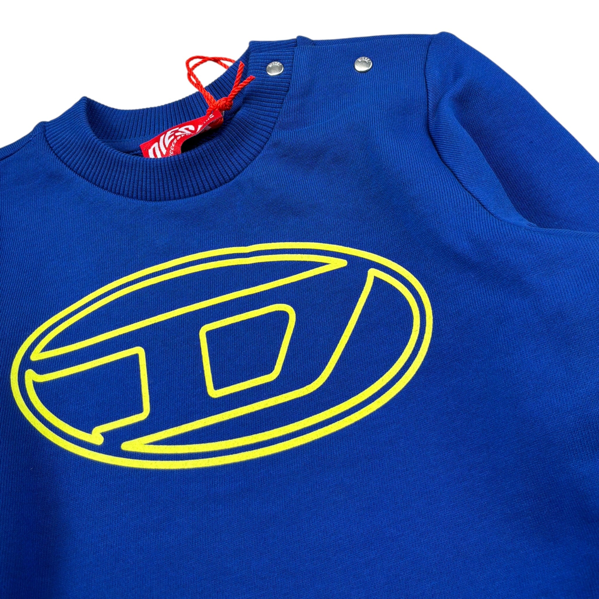 Diesel Felpa Girocollo tinta unita con Stampa Cobalto per Neonato K00702X COBALTO DIESEL 