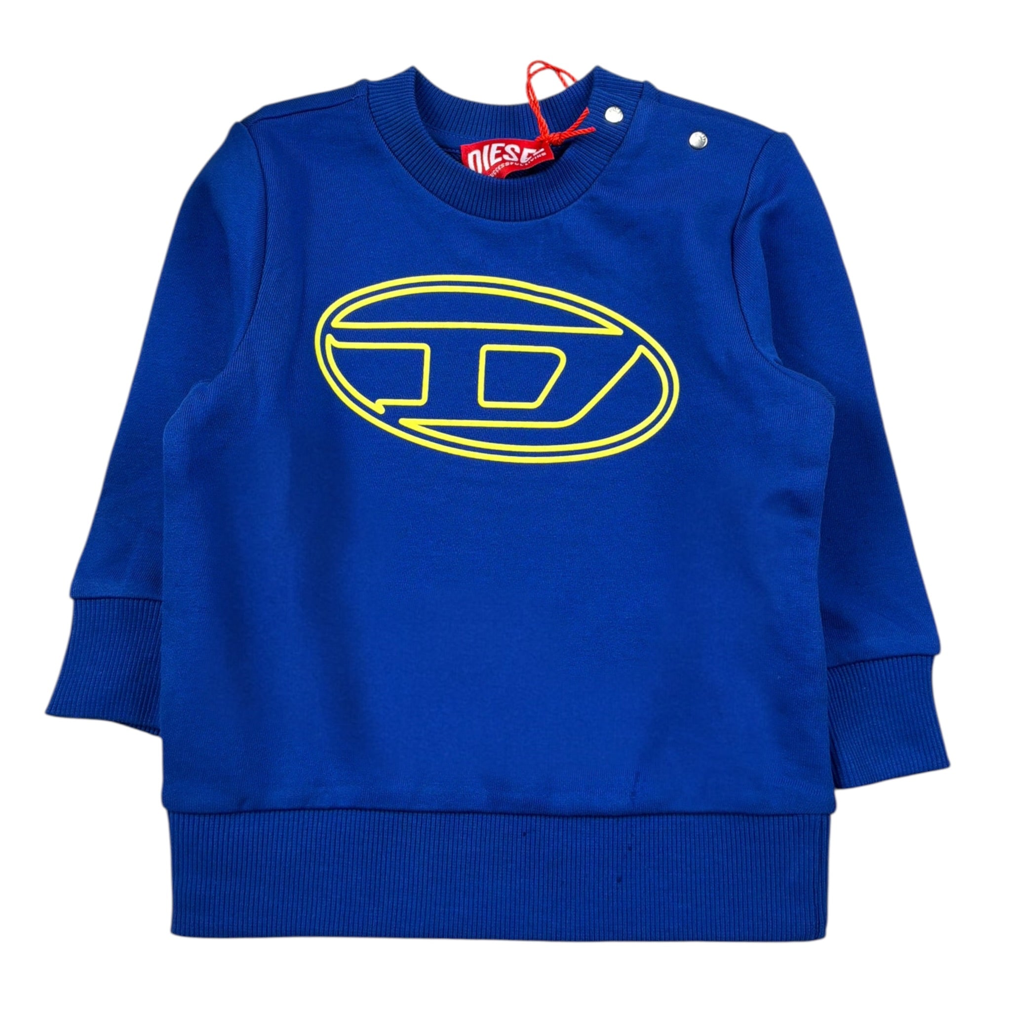 Diesel Felpa Girocollo tinta unita con Stampa Cobalto per Neonato K00702X COBALTO DIESEL 