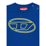 Diesel Shirt Girocollo tinta unita con Stampa Cobalto per Neonato K00712 COBALTO DIESEL 
