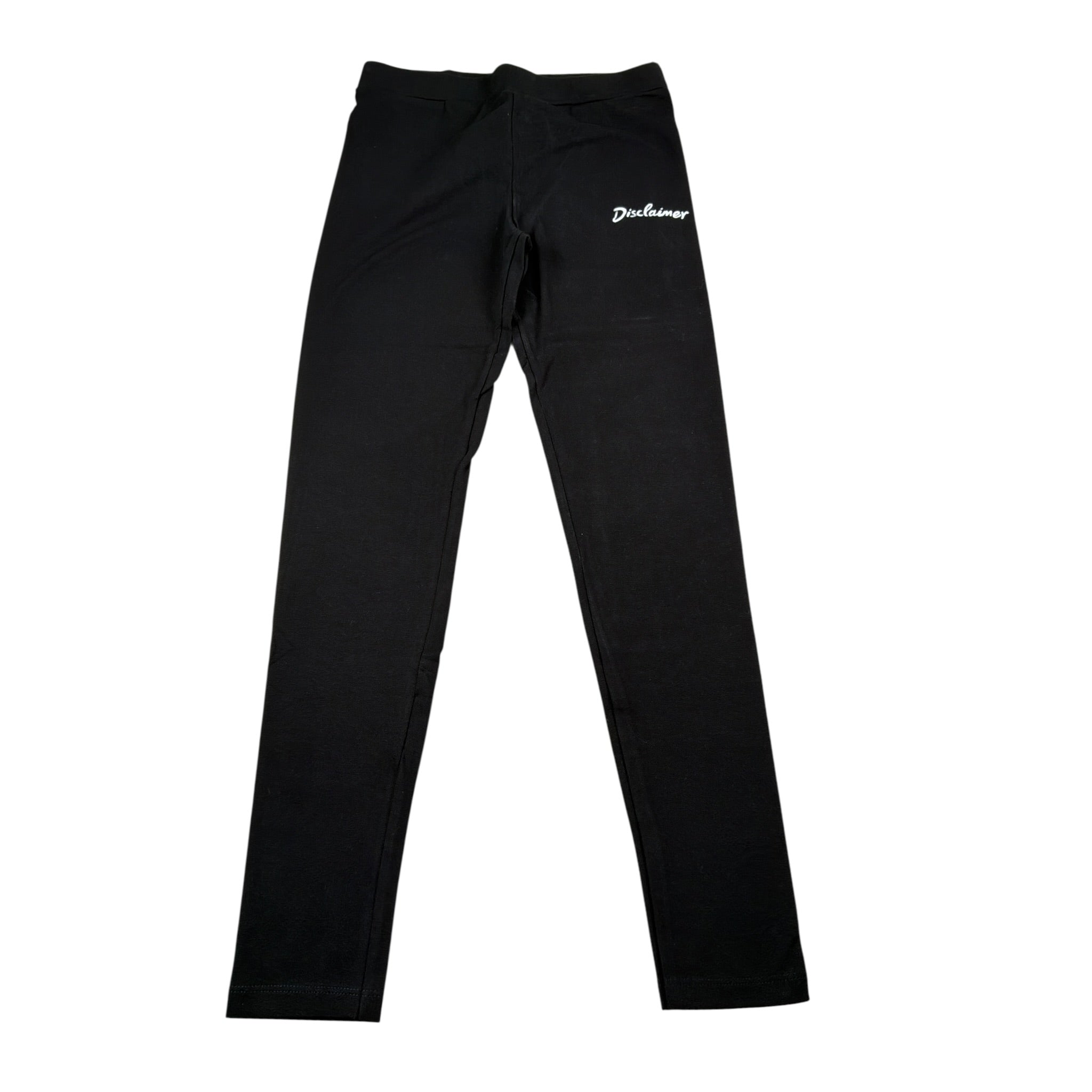 Disclaimer Leggins tinta unita con Logo Nero per Bambina 24IDK58310 NERO DISCLAIMER 