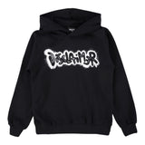 Disclaimer Felpa Chiusa con Cappuccio tinta unita con Logo Nero per Bambino 25IDK58616 NERO DISCLAIMER 