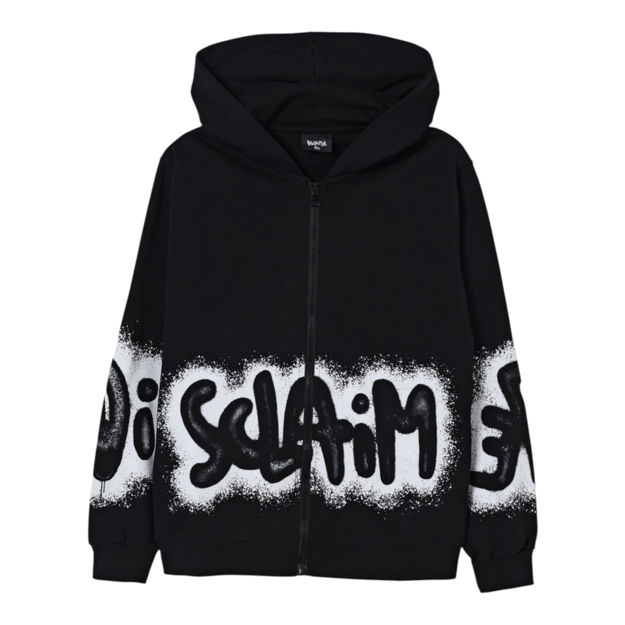 Disclaimer Felpa con Zip E Cappuccio tinta unita Nero per Bambino 25IDK58620 NERO DISCLAIMER 