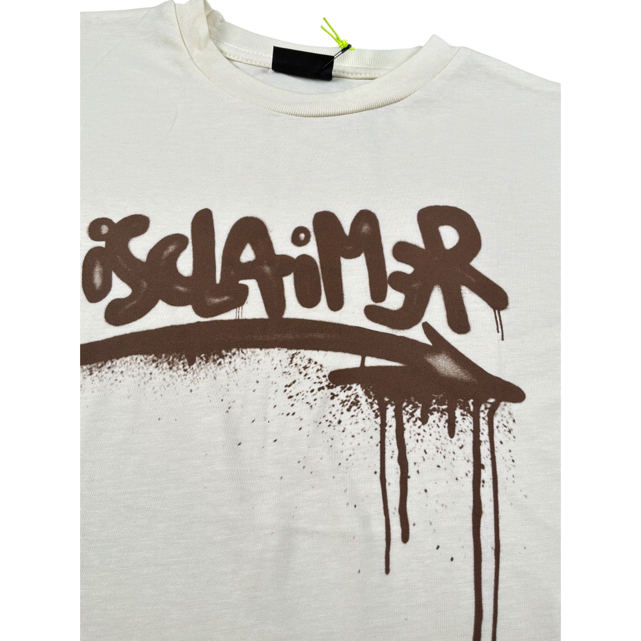 Disclaimer T-Shirt Girocollo tinta unita con Logo Panna per Bambino 25IDK58631 PANNA DISCLAIMER 